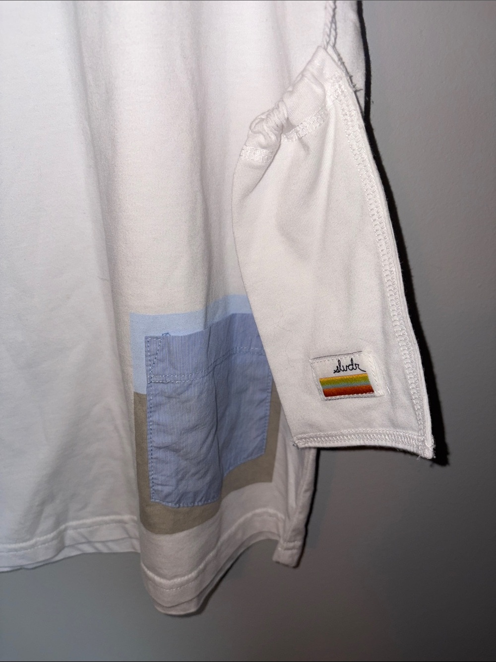 Women’s Light Blue-Trim White Tank Top Medium - Picture 4 of 6